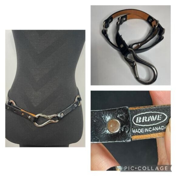 Women's Brave Made In Canada Unique Hard to Find Belt, Size 34 Black - Picture 1 of 11